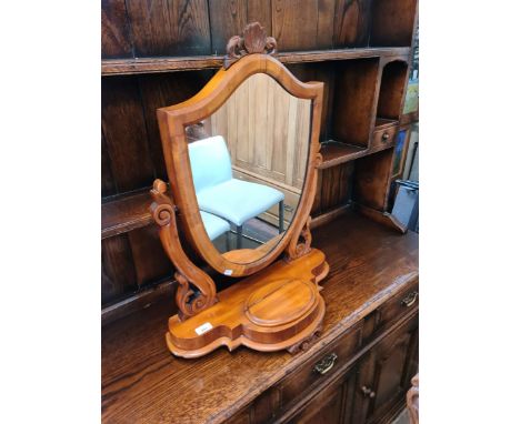 A Victorian satinwood toilet mirror. 