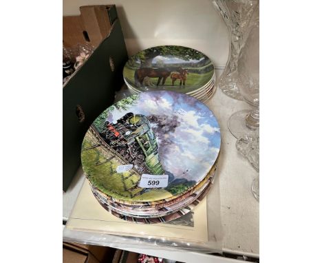 Decorative plates - complete set of 8 Davenport Great Steam Trains, with certificates, and 7 plates The Noble Horse by Spode 