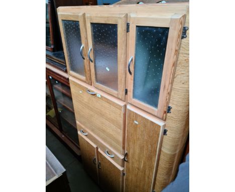 A mid 20th century light oak kitchenette. 