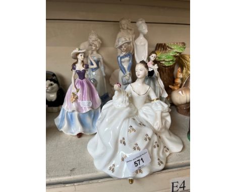 8 assorted figures including Royal Doulton My Love, a Spode figure, 2 parian figures etc 