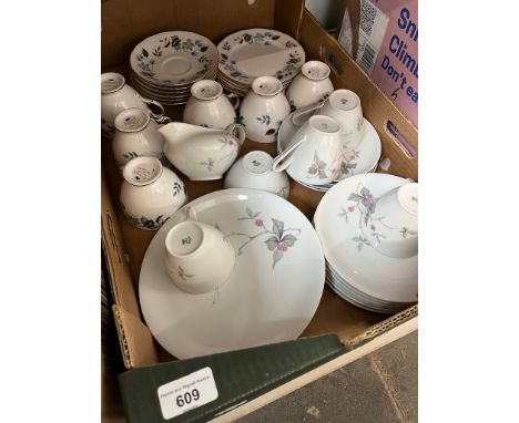6 Colclough Linden bone china trios with 17 pieces of German KPM tea wares 