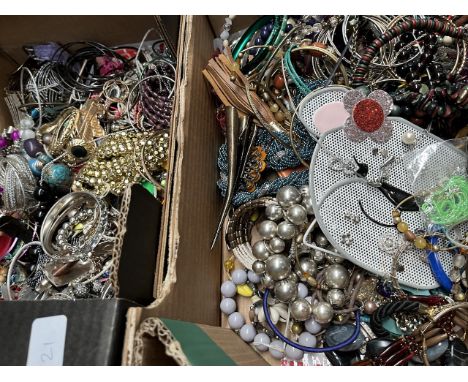 2 boxes of costume jewellery 