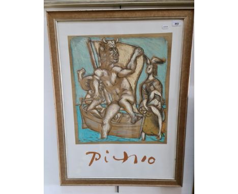 After Pablo Picasso, "Femme et Minotaure", colour lithograph, 46cm x 51cm, Collection Marina Picasso, published Robert A Rayf