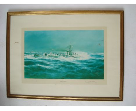 After Robert Taylor.
H.M.S Cavalier.  A limited edition colour print 1642/2000.  Signed in pencil by the artist and Lord Moun