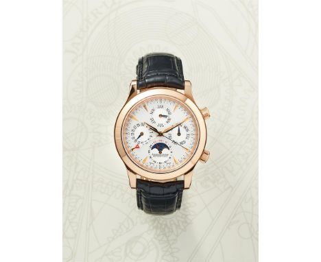 Y JAEGER LECOULTRE, GRAND MEMOVOX MASTER CONTROL, REF. 146.2.95AN 18 CARAT GOLD PERPETUAL CALENDAR WRIST WATCH WITH ALARM, 24
