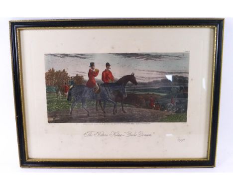 A set of five hunting coloured engravings by C Hunt, after Sheldon-Williams, published by J McQueen, London, 30cm x 43.5cm