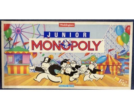 Waddingtons Junior Monopoly Game. Produced in 1991 in Great Britain. All contents inside used and in open condition, box weat