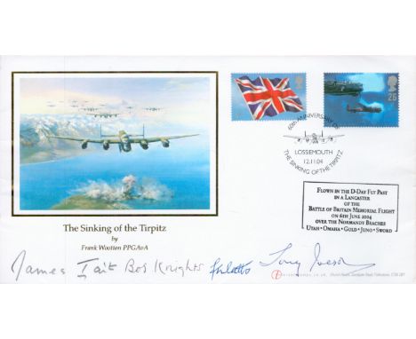 Dambusters 617 squadron flown Tirpitz FDC. Signed by James Tait, The Commanding Officer of 617 Squadron who led the final rai
