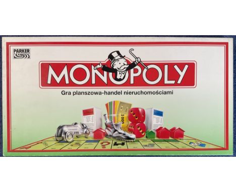 Monopoly Game. Monopoly in Polish language. Produced in 1993 in Ireland. All contents inside in original wrappers. Box slight