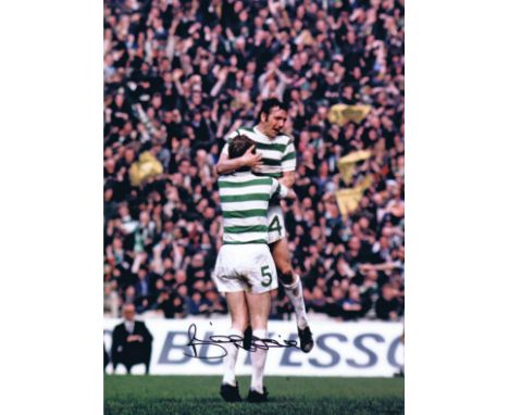 Autographed BILLY McNEILL 16 x 12 photo - Col, depicting a wonderful image showing the Celtic captain being congratulated by 