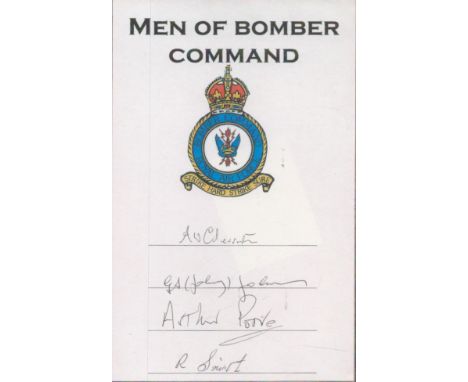 WW2 Men of Bomber command book plate signed by 617 sqn veterans Dambuster G Johnny Johnson, Arthur Poore, A Cherrington, R Sm