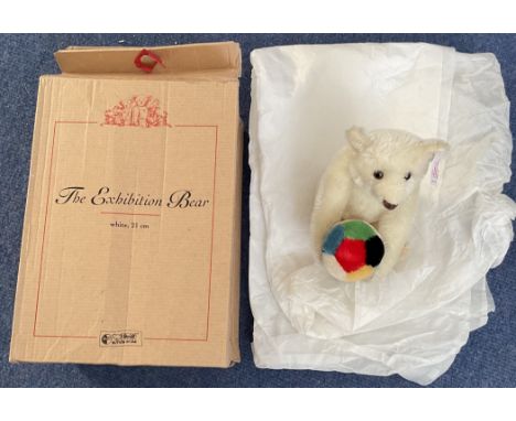 Steiff The Exhibition Bear. Fully jointed White 21cm bear. Limited edition 00013 of 1500. With original box. Only available a