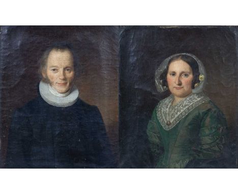 Early 19th century Danish school pair of portraits of a husband and his wife, oil on canvas, unsigned, 27.5cm x 23cmCondition