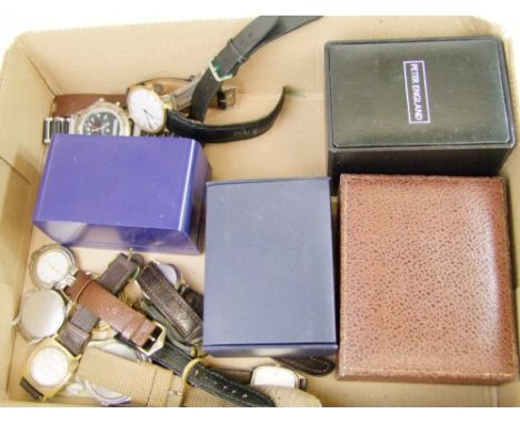 A collection of men vintage wristwatches: to include seckonda, lorus, timex, ingersol etc 