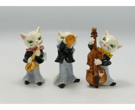 West German Goebel Feline Jazz Band Figures(3): 