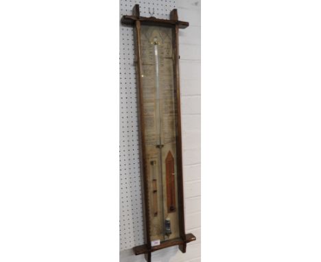 An Admiral Fitzroy barometer in oak case, height 102cm