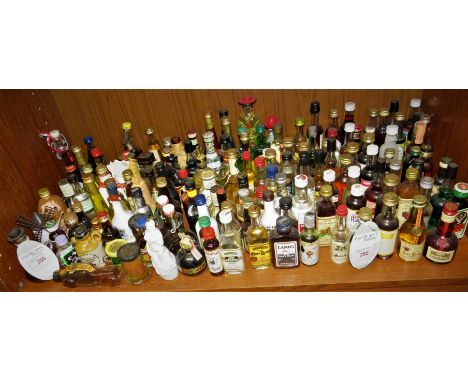 Approximately 150 bottles of liqueur, spirits and cider miniatures, some in ceramic and novelty bottles (full contents availa