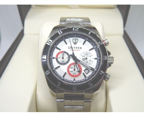 Zeitner ZS5522 stainless steel sports chronograph gents wristwatch