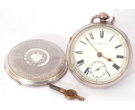 Gents first quarter of 20th century key wind hallmarked silver cased pocket watch, having gold hands to a white enamel dial w
