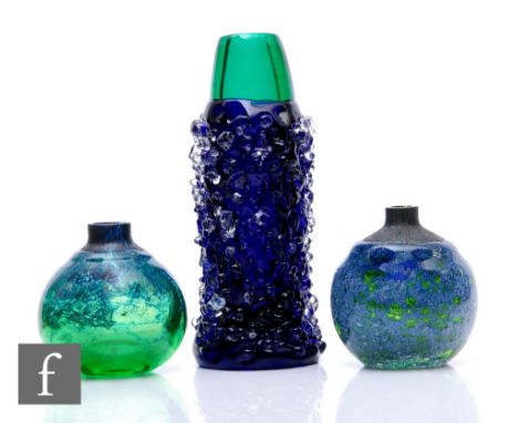 A 20th Century Miloslava Svobodova Galaxy Vase for Skrdlovice, circa 1965, of cylindrical tapered form, textured clear glass 