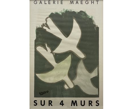 After Georges Braque (French 1912-1963): 'Sur 4 Murs' (on 4 walls), colour lithograph poster pub. Maeght Galerie Paris 1959, 
