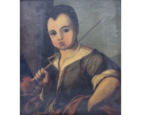 English School (19th century): Portrait of a Fencing Pupil, oil on canvas unsigned 32cm x 28cm