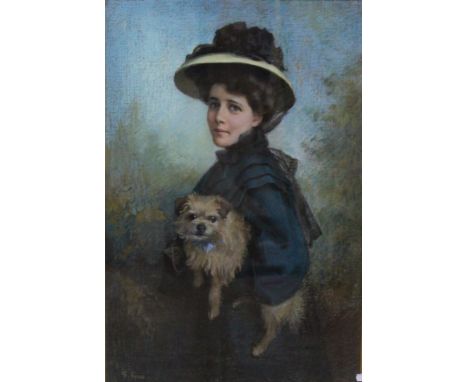 E Eyres Portrait of a LadyGouache Signed lower left86 x 56cm 
