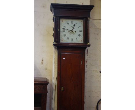 A Victorian oak longcase clock 'Coates, Cirencester' with eight day movement 205cm high 