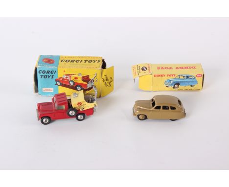 A boxed Corgi Land-Rover Breakdown Truck 4175 and a Dinky Standard Vanguard Saloon 