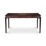 Y A CHINESE HONGMU CORNER LEG TABLE, 19TH CENTURY