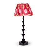 A BLACK CAST RESIN 'BEANPOLE' TABLE LAMP BY MARIANNA KENNEDY