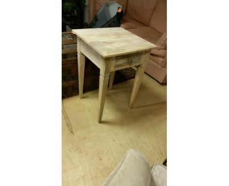 High quality hand made occasional table with single drawer, in solid mango (wax or varnish or could be painted). 66 cm high, 