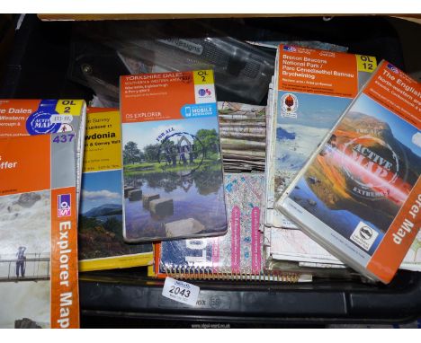 A large quantity of Ordnance Survey maps to include English Lakes, Brecon Beacons, Snowdonia, etc.