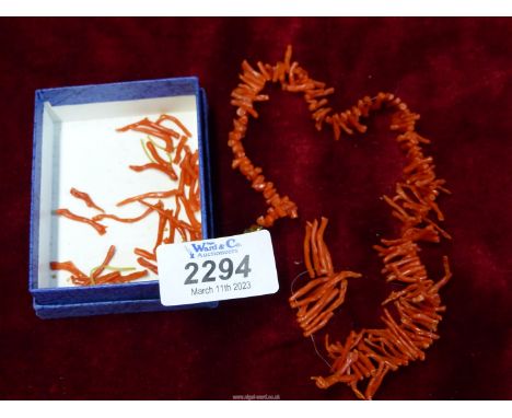 A vintage Coral necklace, to be re-strung.