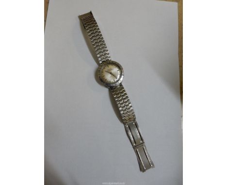 A Bulova Accutron Astronaut Swiss-made quartz movement gentleman's wristwatch with baton hour markers, 24 hour bezel and swee