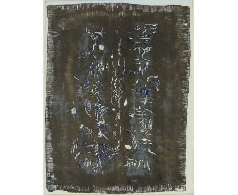 Zao Wu Ki (Chinese/French School)
original lithograph, abstract, 1957 Cat No. 113, issued 1958 by XXth Siecle, 12" x 9", fram