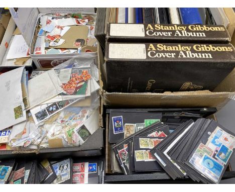 BRITISH &amp; WORLD STAMPS COLLECTION with a small quantity of First Day Covers contained in eight part filled albums and loo