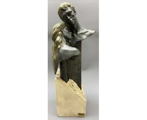 CONTEMPORARY LIMITED EDITION BRONZED SCULPTURE NO 1091/3997 - Spanish indistinct artist's signature, dated 1990, depicting a 