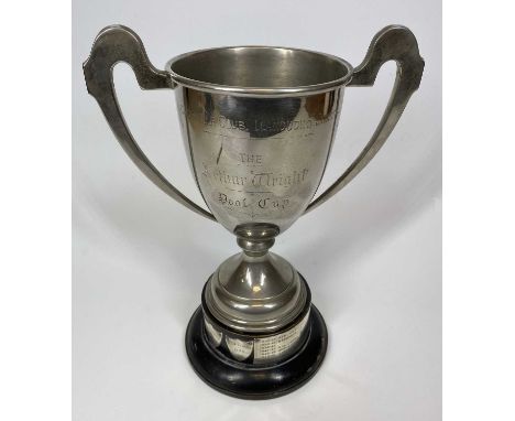 JAMES WALTER TIPTAFT BIRMINGHAM SILVER PRESENTATION TROPHY CUP - circa 1940, 13ozt off the base, hallmarks extremely rubbed, 