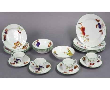 Twenty-one items of Royal Worcester “Evesham Vale” tea &amp; coffee ware. 