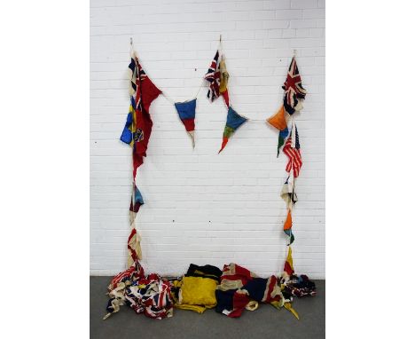 Collection of vintage flags and bunting, approx .