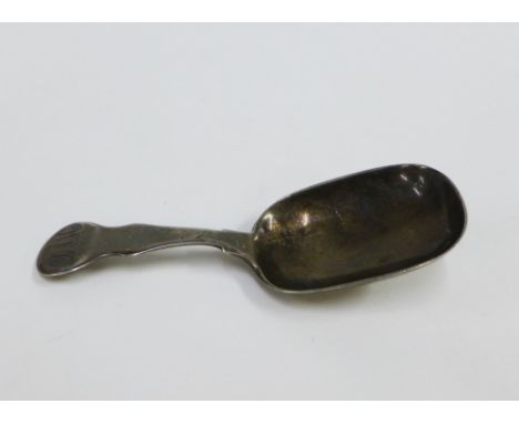 Scottish provincial silver caddy spoon, William Jameson, Aberdeen, (active 1806 - 1840) , 9cm long 