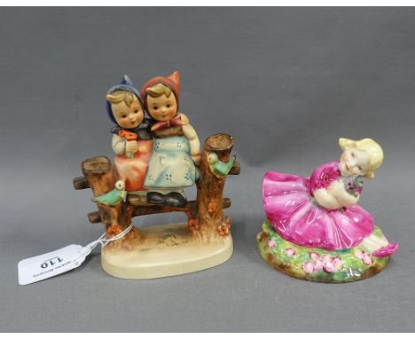 Royal Worcester figure 'Rose' modelled by Ann Acheson, together with a Hummel figure, tallest 13cm 92)