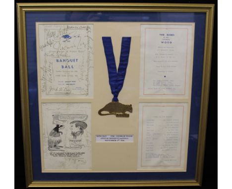 WATER RATS MEMORABILIA - a framed signed programme from the 1936 Annual Banquet and Ball of the Water Rats, featuring signatu