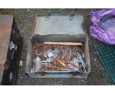 A military toolbox and contents.