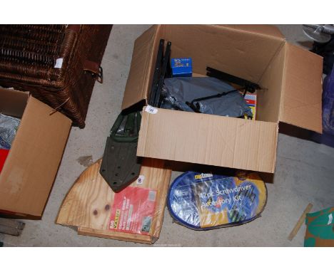 A forty-two piece screwdriver kit, folding shovel etc.