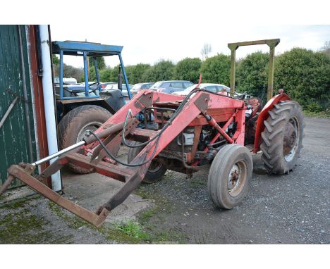 A 1969 Massey Ferguson MF 135 Diesel Engined Farm Tractor serial no. 125660 with fore-end Loader with double acting tip/crowd