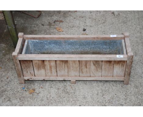 An R.A Lister & Co window Box, lined with galvanised trough., 29 1/2" long x 9 1/4'' deep x 10'' high.