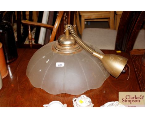 A glass light fitting