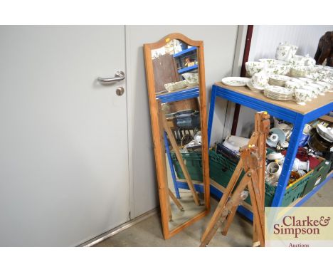 A pine framed mirror